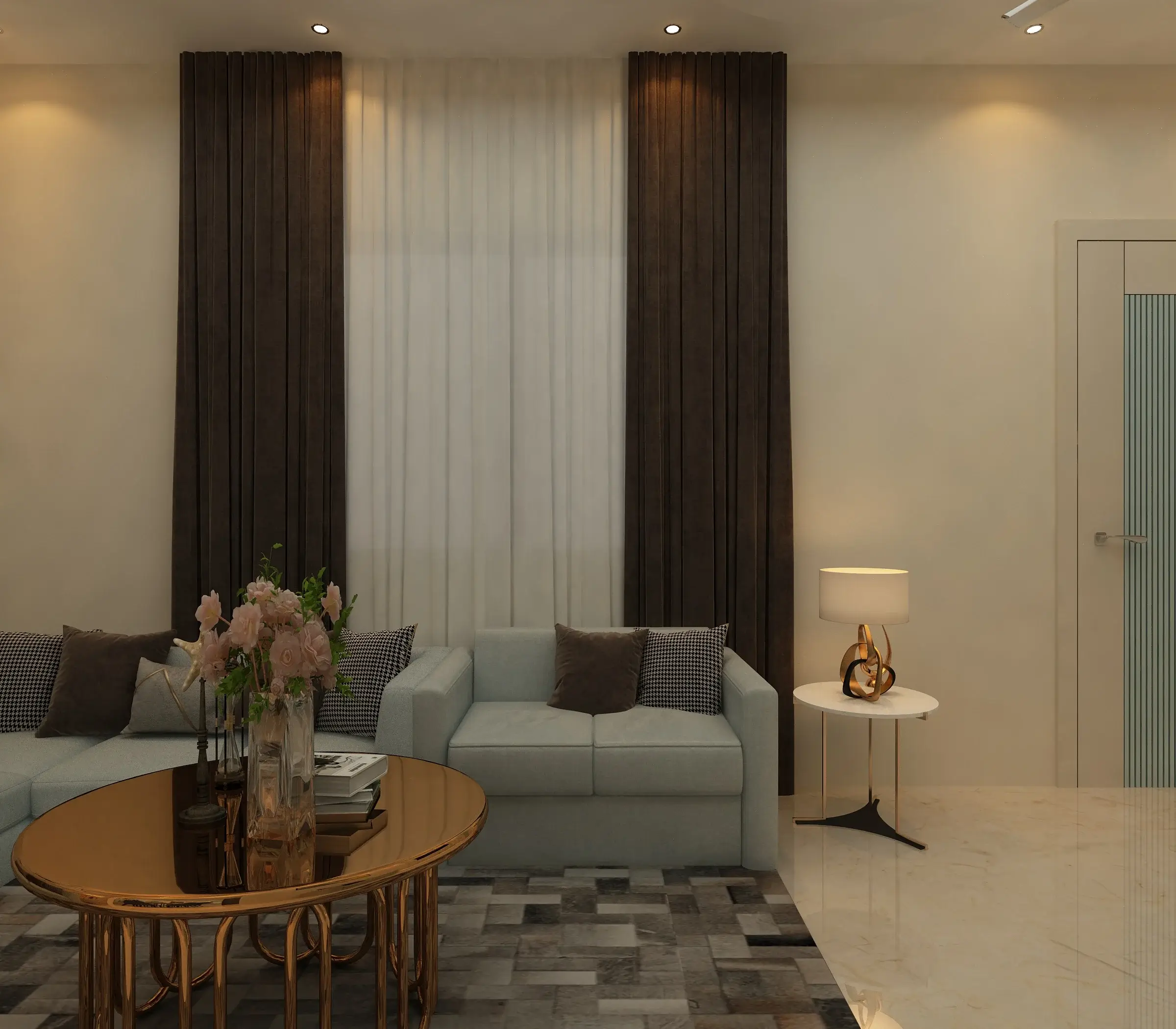 Luxury Living Room Interiors in Bangalore