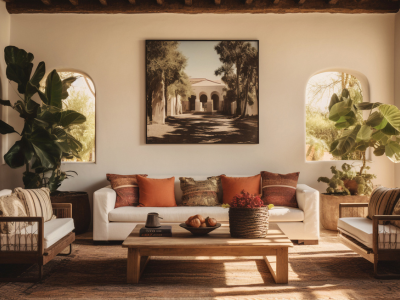 Traditional Living Room Design with Classic Sofas and a Wooden Coffee Table