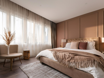Soft-Toned Bedroom with Floral Accents