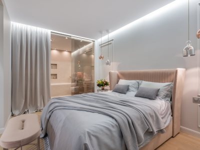 Minimal Master Bedroom with King Padded Bed