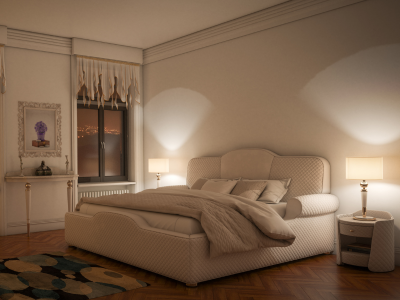 Master Bedroom with Textured Accent Wall