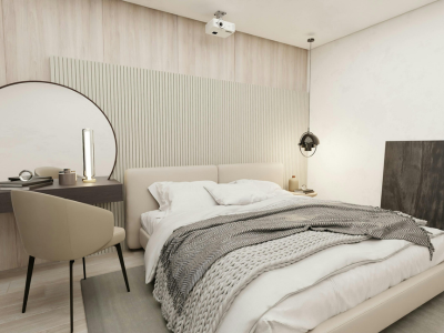 Minimal Master Bedroom Design with Abstract Artworks